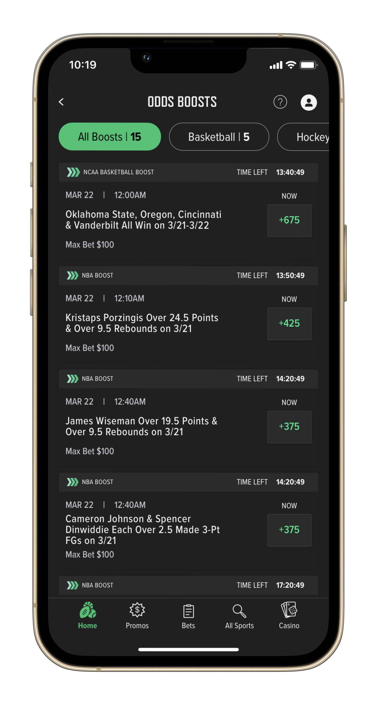 Caesars Sportsbook Odds Boosts