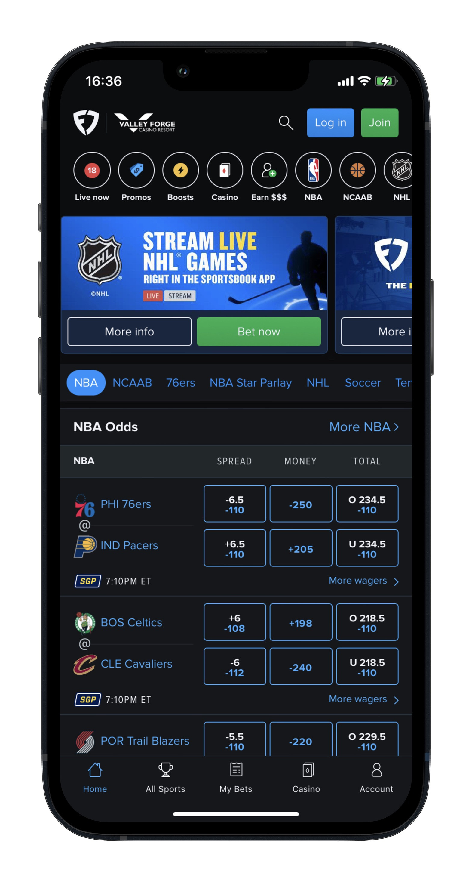 FanDuel Sportsbook App on iPhone