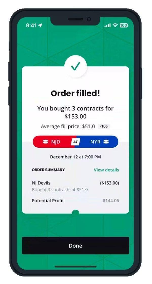 Sporttrade App Bet Slip