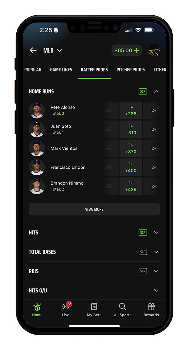 DraftKings MLB prop bets