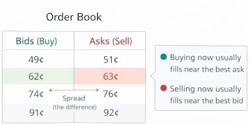 Order book spreads