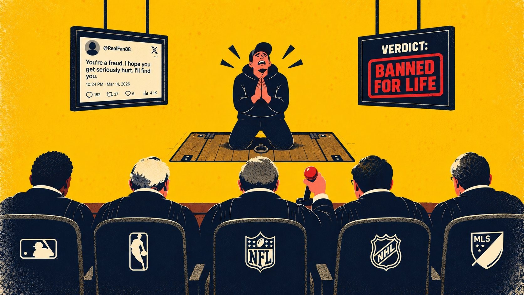 Sports leagues lifetime bans bettor harassment